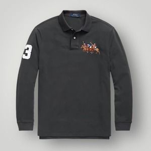 Polo Ralph Lauren Custom Slim Fit Triple-Pony Polo Shirt Large